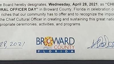 Designation of Chief Cultural officer Day in Broward County.