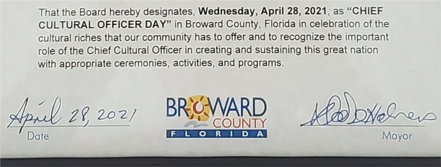 Designation of Chief Cultural officer Day in Broward County.