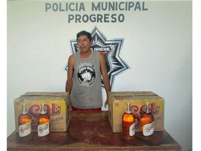 DETENIDO POR PRESUNTA VENTA DE BEBIDAS ALCOHÓLICAS EN EL PUERTO DE CHELEM