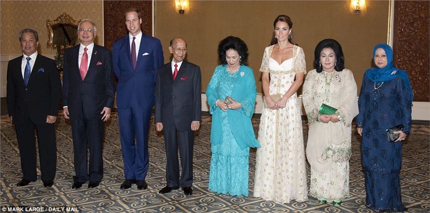 Duke and Duchess of Cambridge were guests of honour at dinner thrown by rulers of Malaysia 