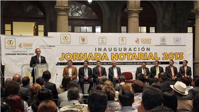El Jefe de Gobierno del Distrito Federal, Dr. Miguel Ángel Mancera, presidió la Presentación de las Jornadas Notariales 2013, en el Patio del Antiguo Palacio del Ayuntamiento.