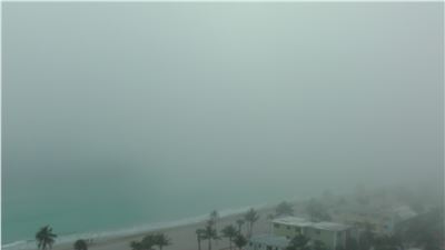 February 2014, Florida, Hollywood Beach with fog 