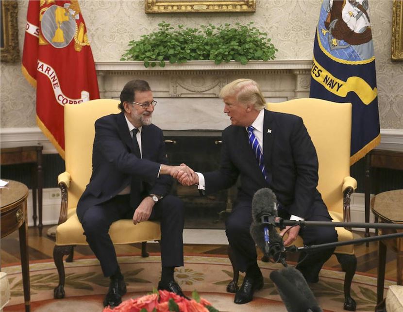 Mariano Rajoy y Donald Trump se encuentran  en la Casa Blanca 