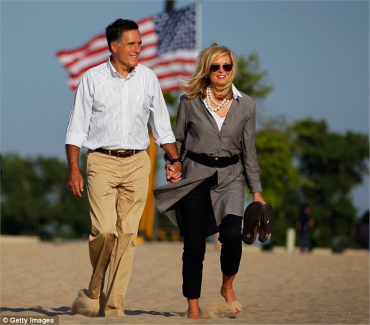 Mitt and Ann Romney were spotted in Del Mar, California. 