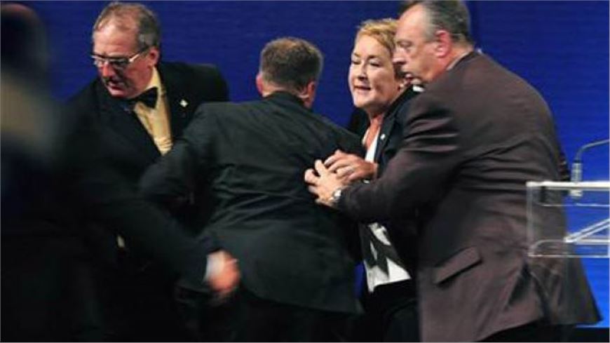 MONTREAL –  A masked gunman opened fire during a midnight victory rally for Quebec's new premier, killing one person and wounding another. 