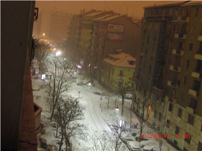 Nevicata notturna a Milano, 10 Febbraio 2012 