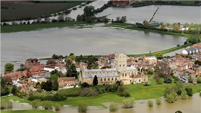 Not again! Flood-hit Tewkesbury devastated in 2007 is back under water after the wettest April on record