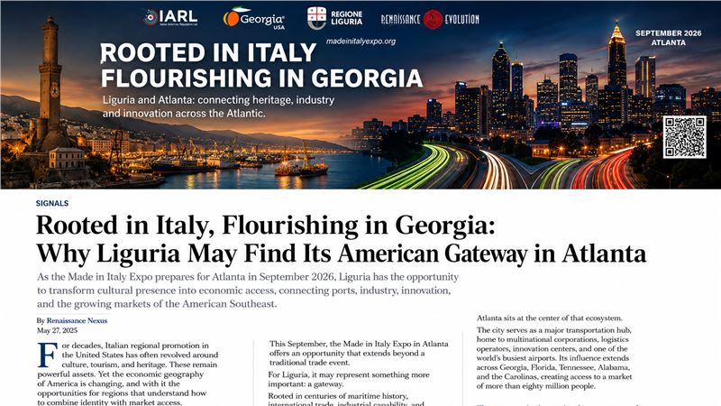 Rooted in Italy, Flourishing in Georgia: Why Liguria May Find Its American Gateway in Atlanta