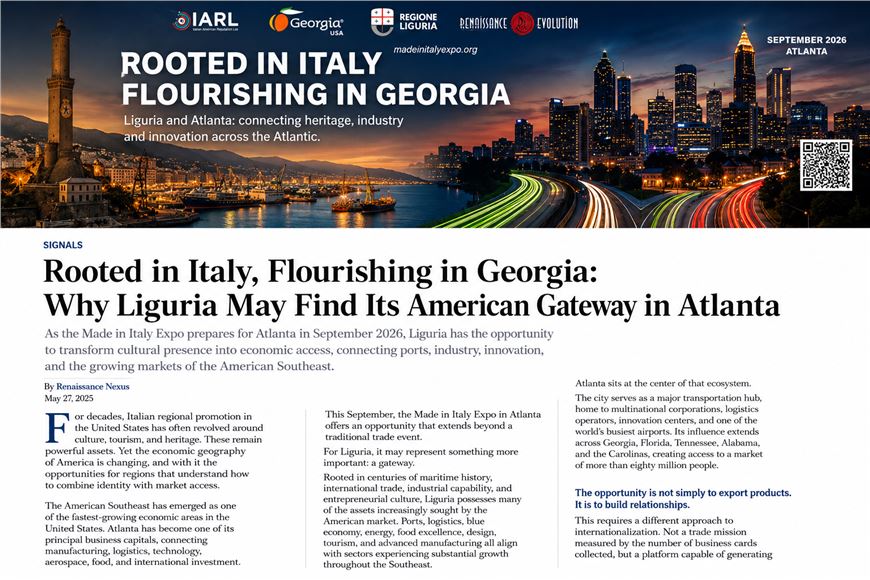 Rooted in Italy, Flourishing in Georgia: Why Liguria May Find Its American Gateway in Atlanta