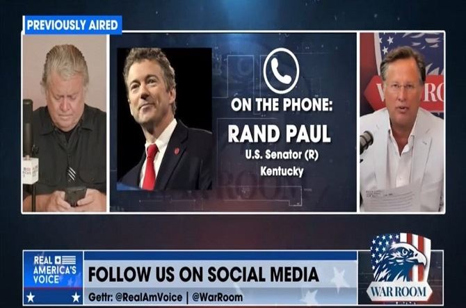 Senator Rand Paul Discusses Free Speech on War Room Broadcast with Steve Bannon and Dave Brat