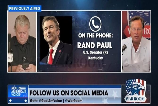 Senator Rand Paul Discusses Free Speech on War Room Broadcast with Steve Bannon and Dave Brat