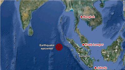  Strong earthquake of 8.7 strikes Indonesia