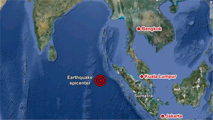  Strong earthquake of 8.7 strikes Indonesia