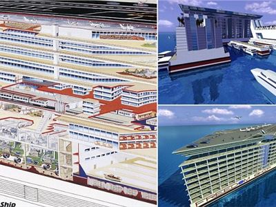 The  mile-long floating CITY   for 50,000 residents.