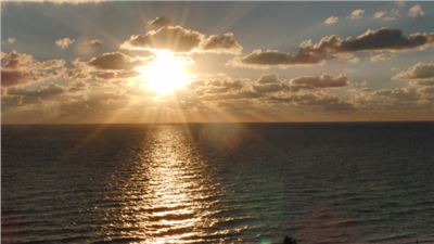 The sunrise on Hollywood Beach, Florida