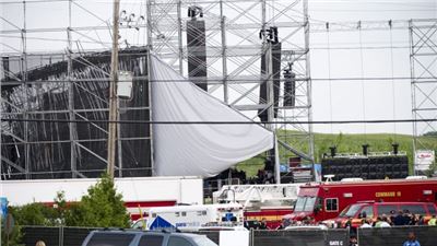 Toronto, the stage of  Radiohead collapses 